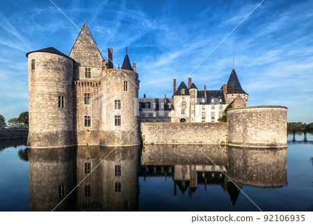 Castle chateau de Sully-sur-Loire, France. It is landmark of Loire Valley 92106935