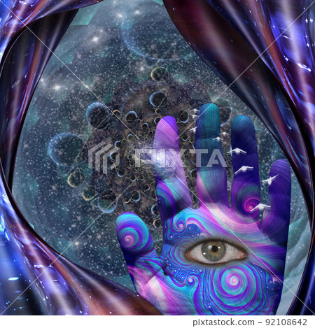 Eye in human palm Eye in human palm 92108642