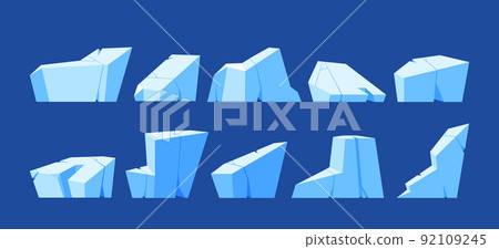 Set of Ice Cubes And Crystals, Blue Frozen Blocks, Ui Game Asset. Icicles, Iceberg, Iced Floes Or Cave Stalagmites Cap Set of Ice Cubes And Crystals, Blue Frozen Blocks, Ui Game Asset. Icicles, Iceberg, Iced Floes Or Cave Stalagmites Cap 92109245