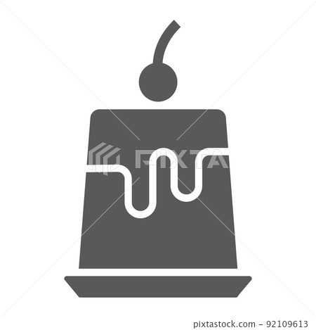 Pudding jelly glyph icon, sweet and tasty, dessert sign vector graphics, a solid pattern on a white background, eps 10. Pudding jelly glyph icon, sweet and tasty, dessert sign vector graphics, a solid pattern on a white background, eps 10. 92109613