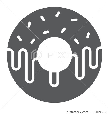 Donut glyph icon, sweet and tasty, dessert sign vector graphics, a solid pattern on a white background, eps 10. Donut glyph icon, sweet and tasty, dessert sign vector graphics, a solid pattern on a white background, eps 10. 92109652