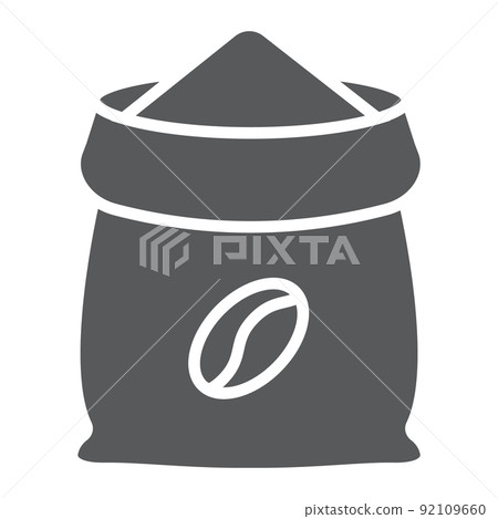 Coffee sack glyph icon, coffee and cafe, coffee bag sign vector graphics, a solid pattern on a white background, eps 10. 92109660
