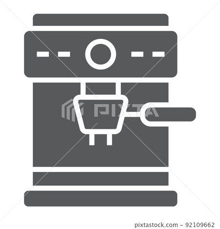 Coffee maker glyph icon, coffee and cafe, coffee machine sign vector graphics, a solid pattern on a white background, eps 10. 92109662