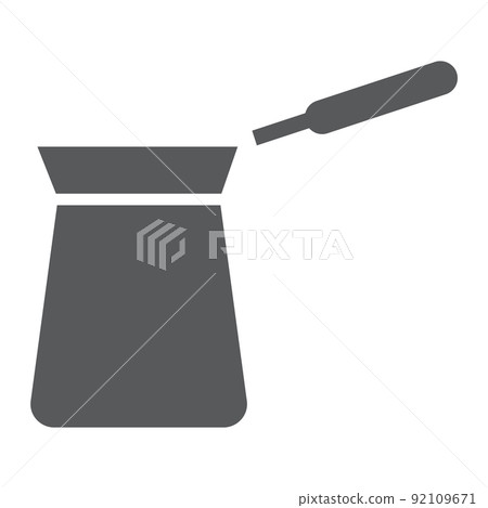 Turkish cezve glyph icon, coffee and cafe, turkish coffee sign vector graphics, a solid pattern on a white background, eps 10. 92109671