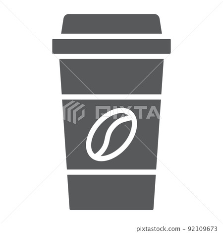 Disposable coffee cup glyph icon, coffee and cafe, paper cup sign vector graphics, a solid pattern on a white background, eps 10. Disposable coffee cup glyph icon, coffee and cafe, paper cup sign vector graphics, a solid pattern on a white background, eps 10. 92109673