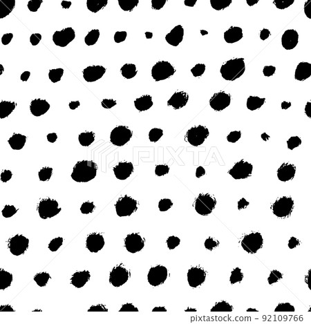 Black round specks in a row seamless pattern. 92109766