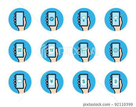 Icon_smartphone_hand_set_blue back_circle 92110399