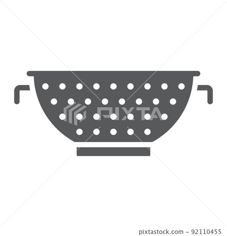 Colander glyph icon, kitchen and cooking, strainer sign vector graphics, a solid pattern on a white background, eps 10. 92110455