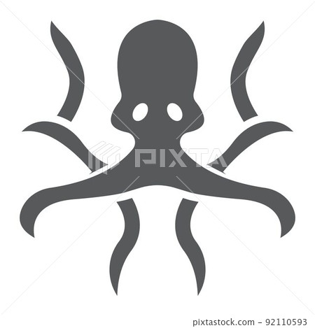 Octopus glyph icon, animal and underwater, aquatic sign vector graphics, a solid pattern on a white background, eps 10. 92110593