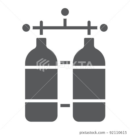 Oxygen tank glyph icon, diving and underwater, dive tank sign vector graphics, a solid pattern on a white background, eps 10. 92110615
