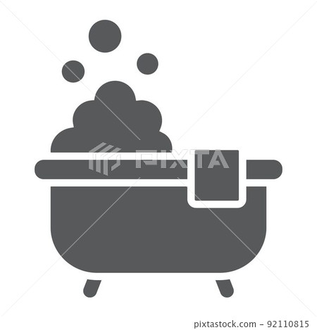 Bath glyph icon, Real estate and home, shower... - Stock Illustration ...