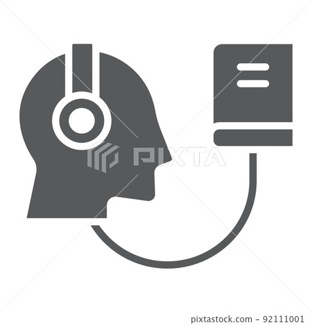 Audio Course glyph icon, e learning and education, audio book sign vector graphics, a solid pattern on a white background, eps 10. 92111001