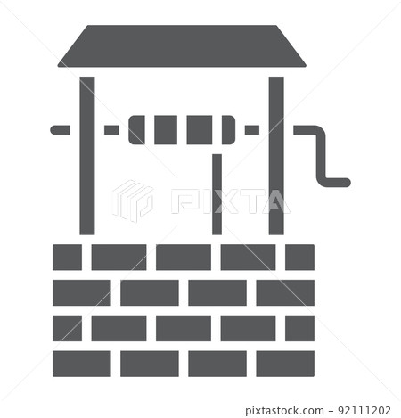 Water Well glyph icon, farming and agriculture, rural sign vector graphics, a solid pattern on a white background, eps 10. Water Well glyph icon, farming and agriculture, rural sign vector graphics, a solid pattern on a white background, eps 10. 92111202