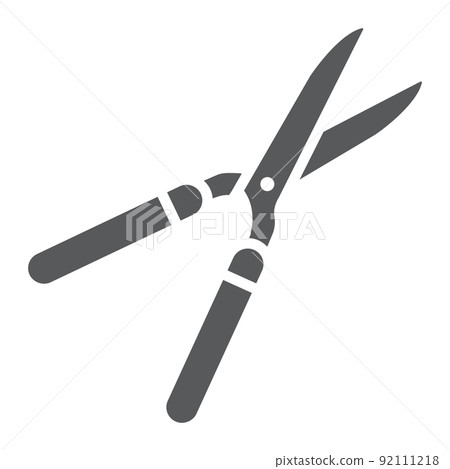 Garden shears glyph icon, farming and agriculture, garden scissors sign vector graphics, a solid pattern on a white background, eps 10. 92111218