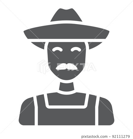 Farmer glyph icon, farming and agriculture, farm man sign vector graphics, a solid pattern on a white background, eps 10. Farmer glyph icon, farming and agriculture, farm man sign vector graphics, a solid pattern on a white background, eps 10. 92111279