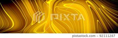 Liquid marbling paint texture background. Fluid painting abstract texture, Intensive color mix wallpaper. 92111287