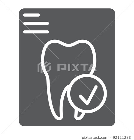 Dental tooth report glyph icon, stomatology and dental, document sign vector graphics, a solid pattern on a white background, eps 10. 92111288