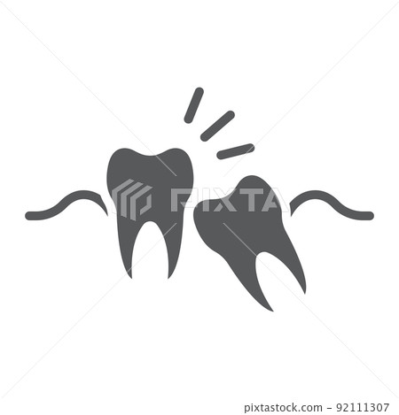 Wisdom teeth glyph icon, stomatology and dental, impacted tooth sign vector graphics, a solid pattern on a white background, eps 10. 92111307