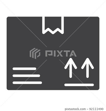 Carton box glyph icon, logistic and delivery, cardboard box sign vector graphics, a solid pattern on a white background, eps 10. 92111490