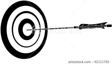 The silhouette of the bow that hits the target 92111785