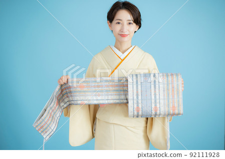 Kimono color plain obi 92111928