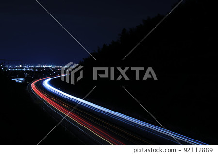 Light trail (highway at night) Light trail (highway at night) 92112889