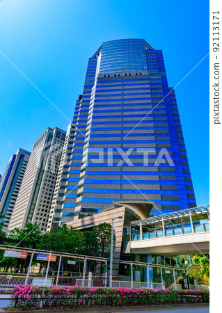 品川大公地的品川東一塔,東京港區港南的城市景觀 品川大公地的品川東一塔,東京港區港南的城市景觀 92113171
