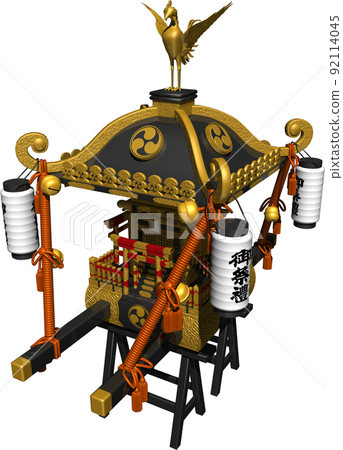 Japanese festival Golden gorgeous gods. Background transparent illustration 92114045