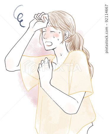 Hot flashes and sweaty women 92114667