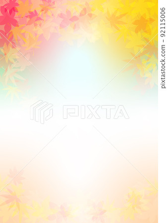 Autumn material frame background illustration Fantastic and fashionable design of autumn leaves 92115006