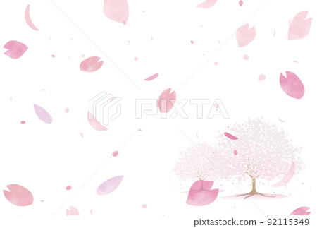 背景矢量與櫻花樹和櫻花花瓣大小 背景矢量與櫻花樹和櫻花花瓣大小 92115349