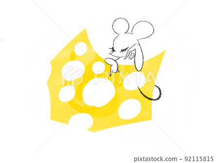 White rat riding cheese White rat riding cheese 92115815