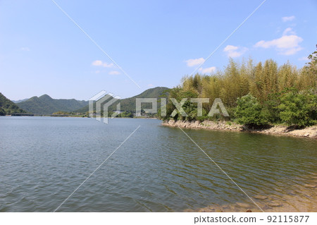 Aono Dam Senjoji Lake Lakeside scenery Aono Dam Senjoji Lake Lakeside scenery 92115877