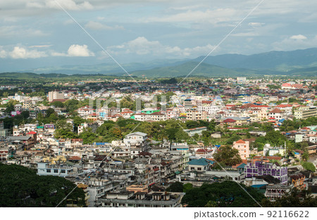 Beautiful landscape of Tachileik the border town of Myanmar between Chiang Rai province of Thailand. Beautiful landscape of Tachileik the border town of Myanmar between Chiang Rai province of Thailand. 92116622