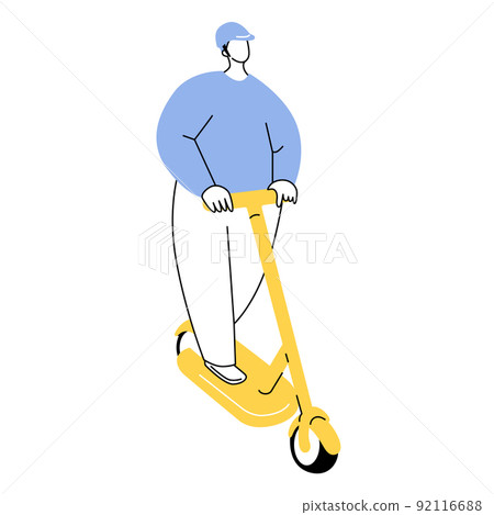 一個戴著頭盔騎著電動滑板的男人 92116688