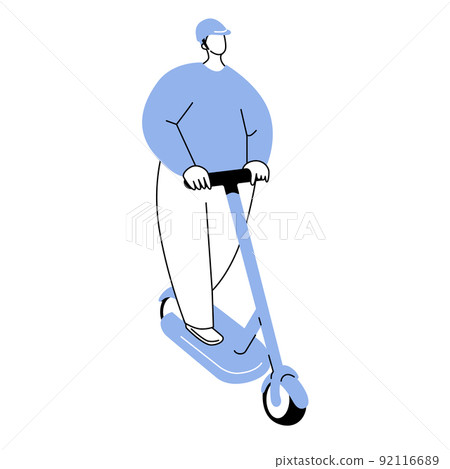 一個戴著頭盔騎著電動滑板的男人 一個戴著頭盔騎著電動滑板的男人 92116689