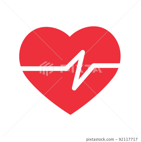 heart icon with sign , heartbeat. vector illustration heart icon with sign , heartbeat. vector illustration 92117717