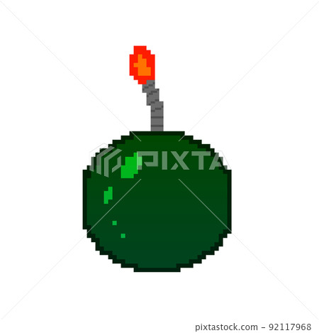Pixel art_bomb (yellowish green) 92117968