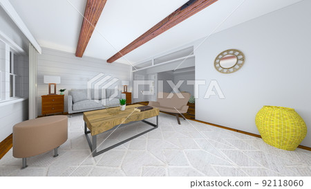 Living room with night view 92118060