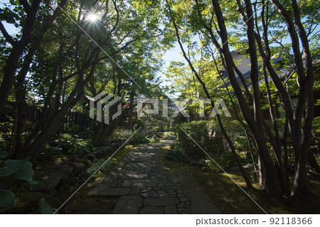 A garden registered as an Obuse Open Garden along the chestnut alley in Obuse-cho, Kamitakai-gun, Nagano Prefecture 92118366