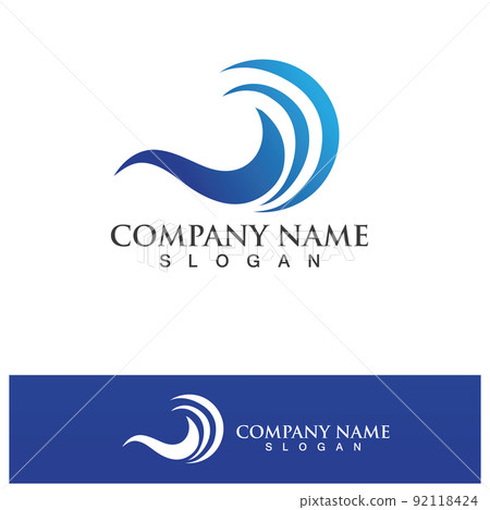 Water wave logo vector illustration design-插圖素材 [92118424] - PIXTA圖庫