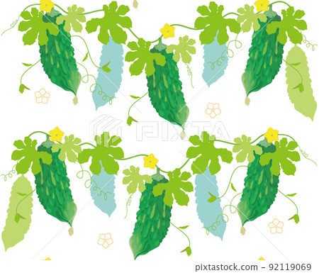 Seamless pattern bitter gourd 92119069