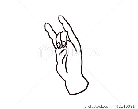 Line drawing angry fist mark 92119081