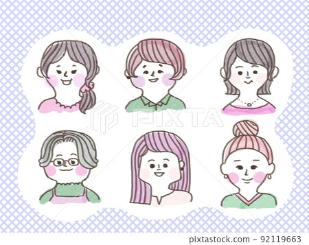 各類可愛女性插畫 92119663