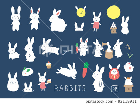 手繪兔子插畫分類套裝(彩色/無輪廓) 手繪兔子插畫分類套裝(彩色/無輪廓) 92119911