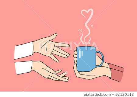 People sharing cup of tea with friend People sharing cup of tea with friend 92120118