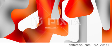 Colorful bright abstract shapes composition. Digital web futuristic template for wallpaper, banner, background, card, book Illustration, landing page 92120545