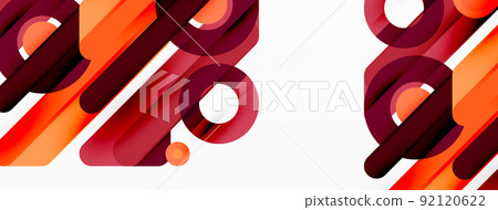 Creative geometric wallpaper. Minimal lines and circles background 92120622