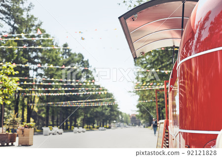 Outdoor food van in the park Outdoor food van in the park 92121828