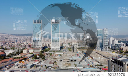 Smart city and communication network concept. 5G. LPWA Low Power Wide Area. Wireless communication. High quality photo Smart city and communication network concept. 5G. LPWA Low Power Wide Area. Wireless communication. High quality photo 92122078